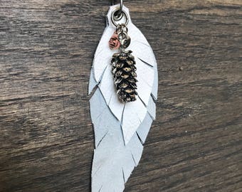 AA necklace feather sil/cop main image 0