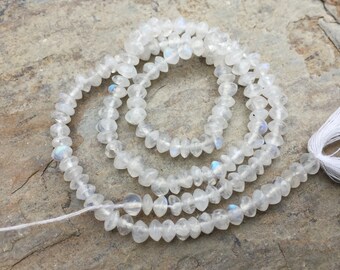 Rainbow Moonstone Beads, rondelles, 14 inch strand, 4mm