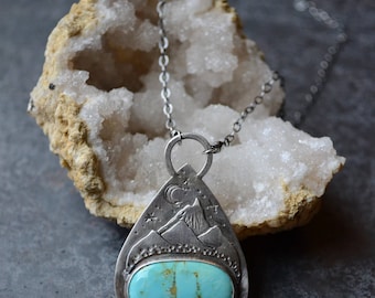 Kingman Turquoise Mountainscape Talisman Necklace