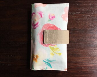 Diaper Clutch, Nappy Wallet, Watercolor Floral Clutch, Boutique Collection, Personalized, Monogram, Baby Shower Gift, Custom Baby Gift