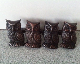 Metal OWL Napkin Rings / Holder / Vintage Napkin Rings