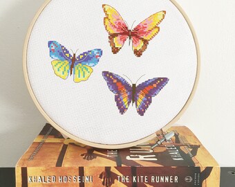 Butterfly Cross Stitch pattern, modern cross stitch pattern, PDF download