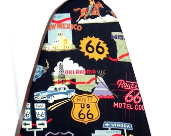 TABLETOP Ironing Board Cover - Route 66 Fabric - Texas Arizona California - Laundry and Housewares - Mothers Day gift idea