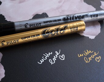 2 CANVAS Pilot Metallic Writing Gold and Silver - Signing Pens