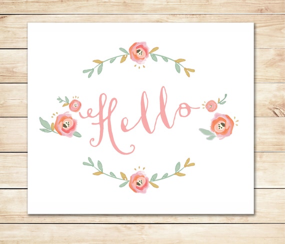 Printable Hello Card Instant Download Card Hello