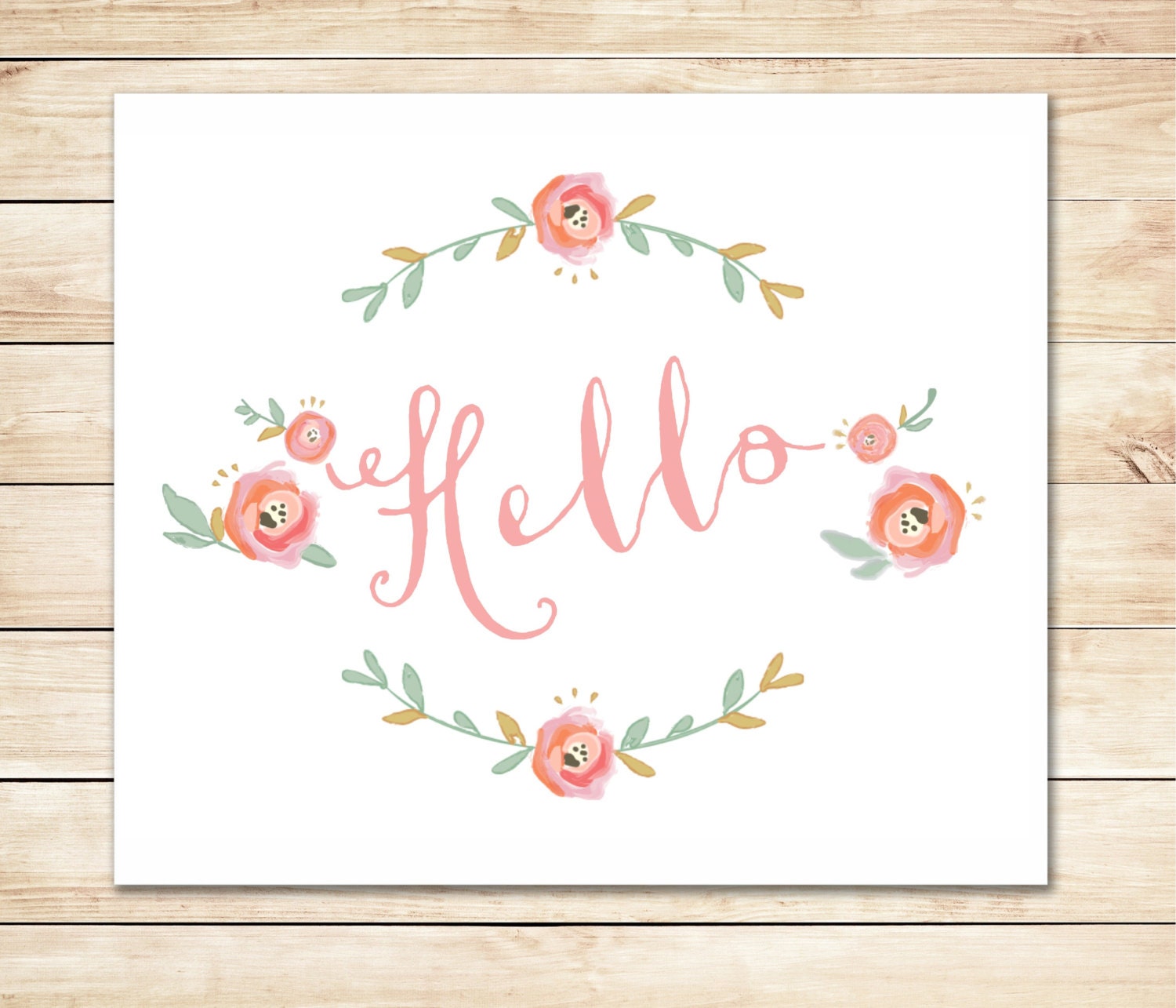 Printable Hello Card Instant Download Card Hello