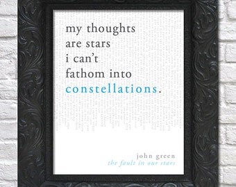 literary art print / book quote // the fault in our stars; john green / unframed