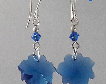 Blue Maple Leaf Earrings