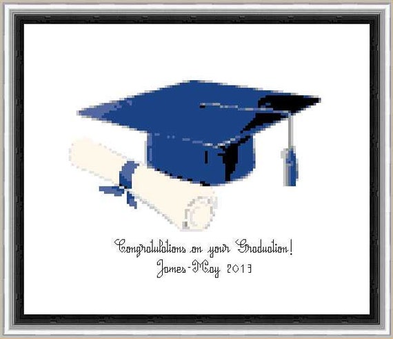 Graduation Cap 9 pdf cross stitch pattern new design