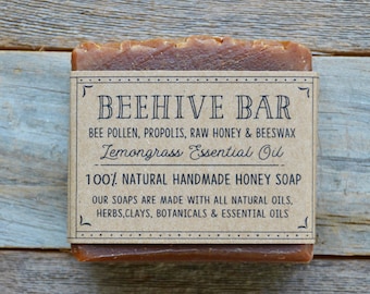 Beehive Bar, Handmade Natural Soap, Honey Soap, Natural Soap, Handcrafted Gifts, Bee Soap, Lemongrass Soap, All Natural Soap, Homemade Soap