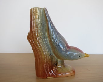 Bird Vase 1950's Vintage Ceramic Bird Figurine