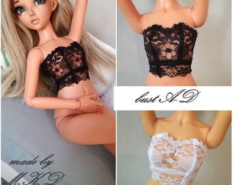 Black / White lace top for bjd minifee MSD ActivBodyLine Bust A-C