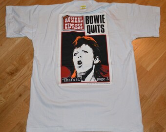 1980's DAVID BOWIE vintage concert tour tee t-shirt rare original glam rock tshirt (XL) X-Large 80's Band Ziggy Stardust Aladdin Sane GiFT