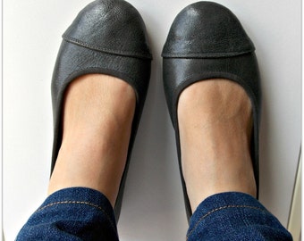 LUNAR- Ballet Flats - Leather Shoes - 38 - Gunmetal Grey. Available in different colours & sizes
