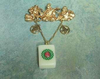 Mahjong pin made from Alva Museum replica