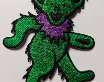 3" Green Dancing Bear Patch Grateful Dead Owsley Stanley Merry Pranksters Steal Your Face
