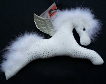 pegasus, white and silver, winged horse, pegasus mobile, flying horse, unique pegasus, equestrian gift, my little pony