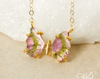 Watermelon Tourmaline Butterfly Necklace - Small – Choose Your Pendant
