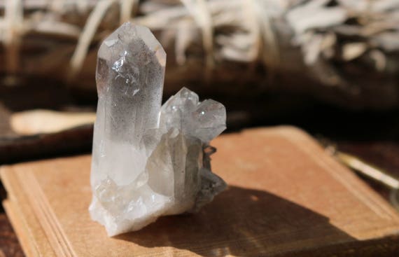 Small Green Quartz Cluster 65g, Prasiolite Cluster, Green Quartz Point, Small Green Quartz Cluster, Mineral Specimen, Natural Quartz Cluster