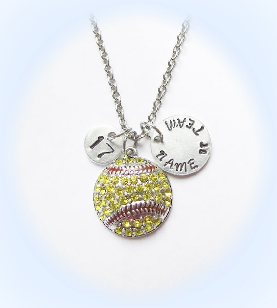 Ultra Personalized Softball Necklace Softball Jewelry