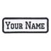 Rectangular 1 Line Custom embroidered biker SEW ON Name Tag PATCH (bw)