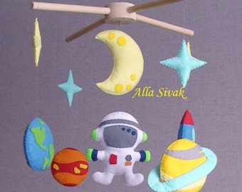 Space baby mobile, Spaceship baby mobile, Planet mobile, Space crib mobile, Astronaut crib mobile, Rocket baby mobile, Space nursery mobile
