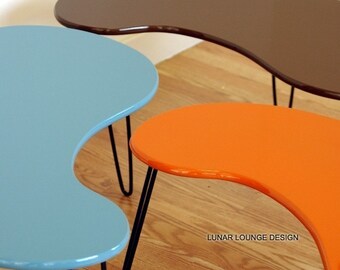 Kidney Bean Coffee Table Mid century Modern design by J. Sebastian for Lunar Lounge
