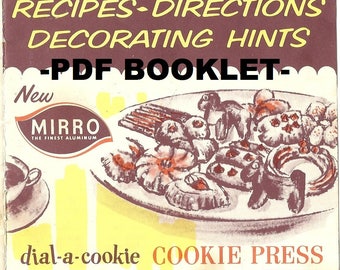 Dial a Cookie MIRRO Cookie Press Spritz Recipes and Instruction Booklet PDF Download 1960s
