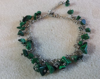 Genuine Malachite Chip Bracelet