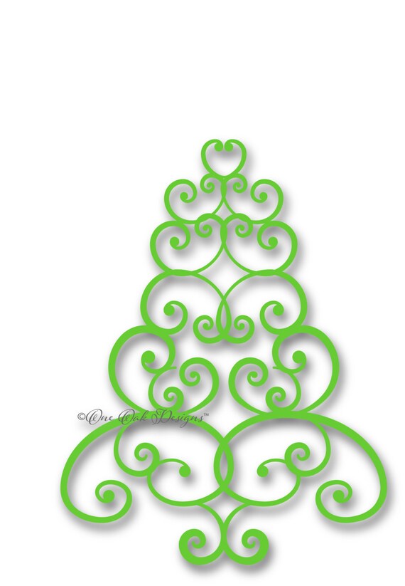 Download Swirly Tree SVG File Christmas Tree PDF / dxf / jpg / png