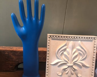 vintage porcelain glove mold in blue clearance Industrial Love