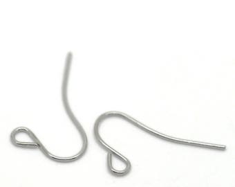 10 20x10mm Silver Earring hooks