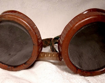 Bakelite Art Deco Welding Goggles with Glass Lenses 1930s