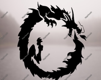 Dragon Vinyl Decal - Dragon Decal - Dragon Art - Dragon Laptop Decal - Dragon Wall Art - Dragon Car Decal - Dragon Vinyl - Tribal Dragon