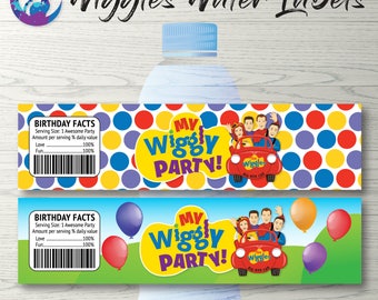 Wiggles Water Bottle Labels, Wiggles Party Decoration, Wiggles Birthday Party Printable, Wiggles Water Labels, Wiggles Labels, Wiggles Party