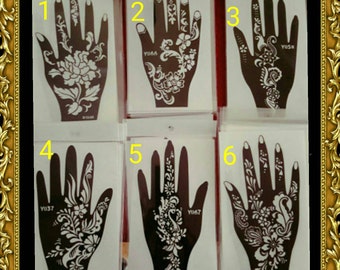 2 REUSABLE HENNA STENCILS