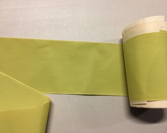 Vintage Taffeta Ribbon, Chartreuse, made of Nylon, 4 1/4 inches wide, Price is per Yard