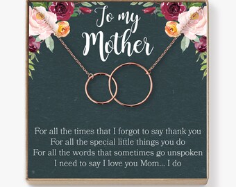 Mother Necklace: Mom Necklace, Mom Gift, Mother's Day Gift, Mother's Day Necklace, Mother Daughter Gift, 2 Interlocking Circles