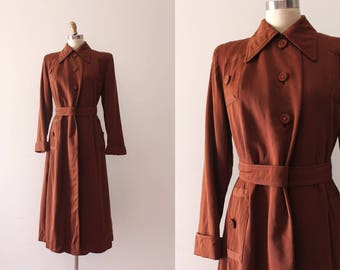 vintage 1940s coat // 40s brown wool coat