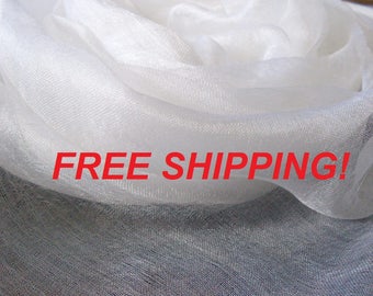 FREE SHIPPING! 30 meters Pure 100% Silk margilan (made in Uzbekistan) for nunofelting, gauze silk, Uzbek silk, width 88 -90 cm.