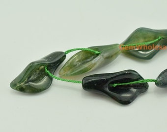 15.5" Indian agate calla lily 15x30mm flower carved Beads, multi color gemstone , semi-precious stone, gemstone wholesaler,calla lily flower