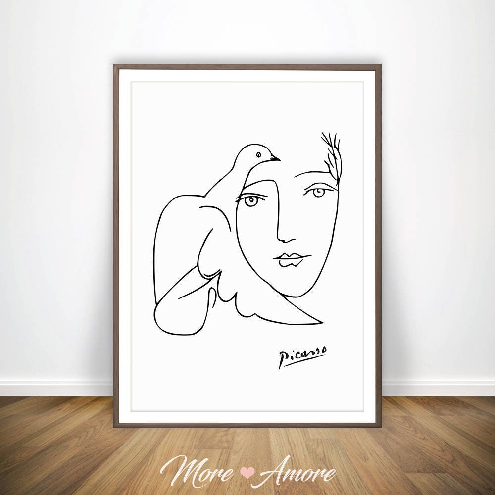 Picasso Poster Picasso Dove Print Picasso Woman and Dove