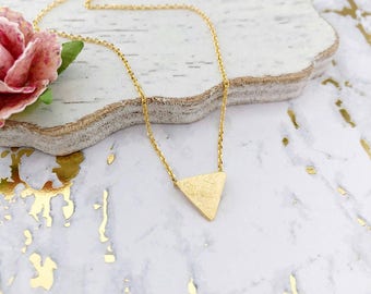 Gold Triangle Dainty Necklace