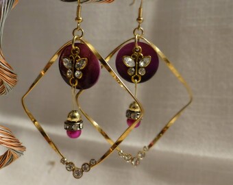 Golden Butterfly Earrings