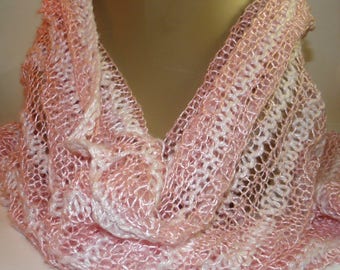 Hand Knit Silk Lace Cowl
