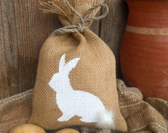 Easter Bunny Gift Bag Easter Basket Gift Bag Easter Gift Bag Shabby Chic Gift Bag Easter Decor Burlap Gift Bag Spring Gift Rustic Gift Bag