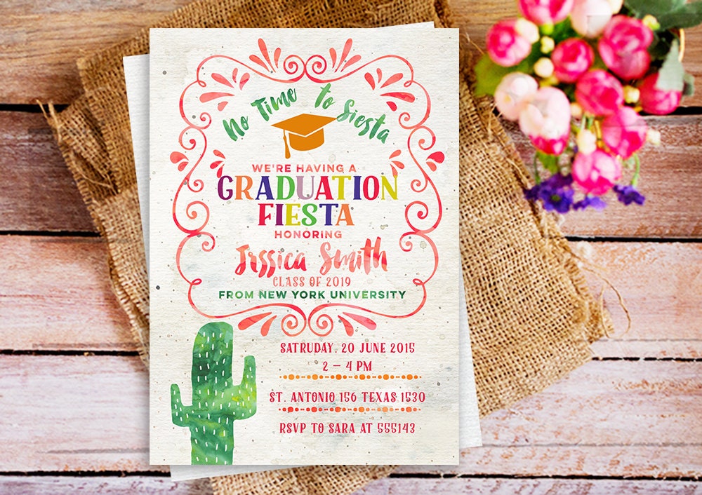 fiesta graduation invitation cactus fiesta graduation