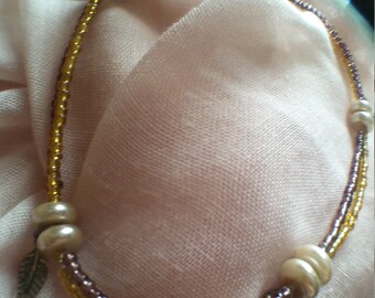 Copper feather ankle bracelet