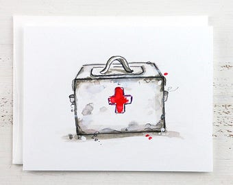 Get Well Note Card - First Aid