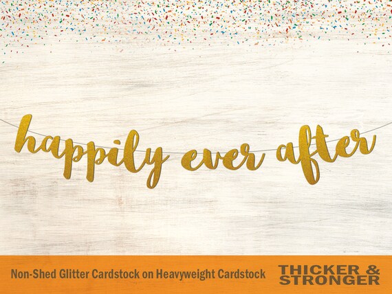 Happily Ever After Banner Script Font Wedding Banner 